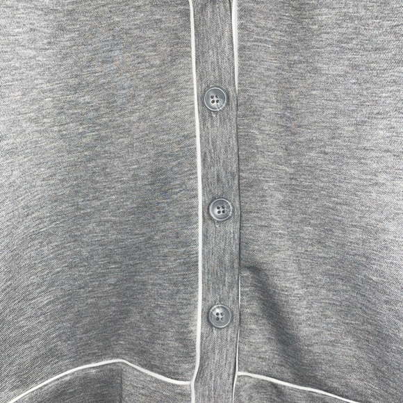 All in Motion Heather Gray Cardigan with White Trim - Picture 4 of 6